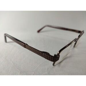 Enhance 3841 Shiny Coffee Brown Rectangle Eyeglass Frames 54-16-145 Men's